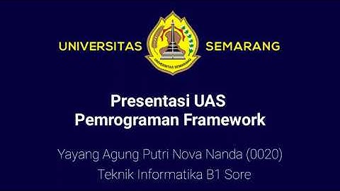 Pemrograman Framework | Presentasi UAS Praktikum - Aplikasi Perpustakaan