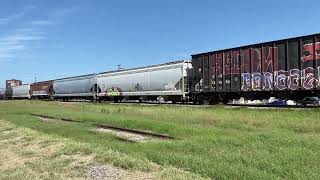 BNSF mixed freight East bound at La Coste TX.