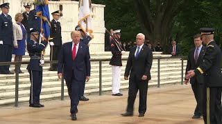 Trump honors fallen soldiers on Memorial Day in twin events