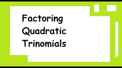 Factoring Quadratic Trinomials | part 1 (tagalog)