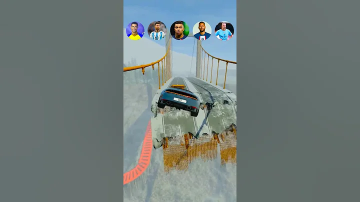 🚀 CR7 vs Messi vs Mbappe vs Neymar vs Haaland - ULTIMATE JUMP CHALLENGE! 🚘⚽ | BeamNG Drive  #shorts