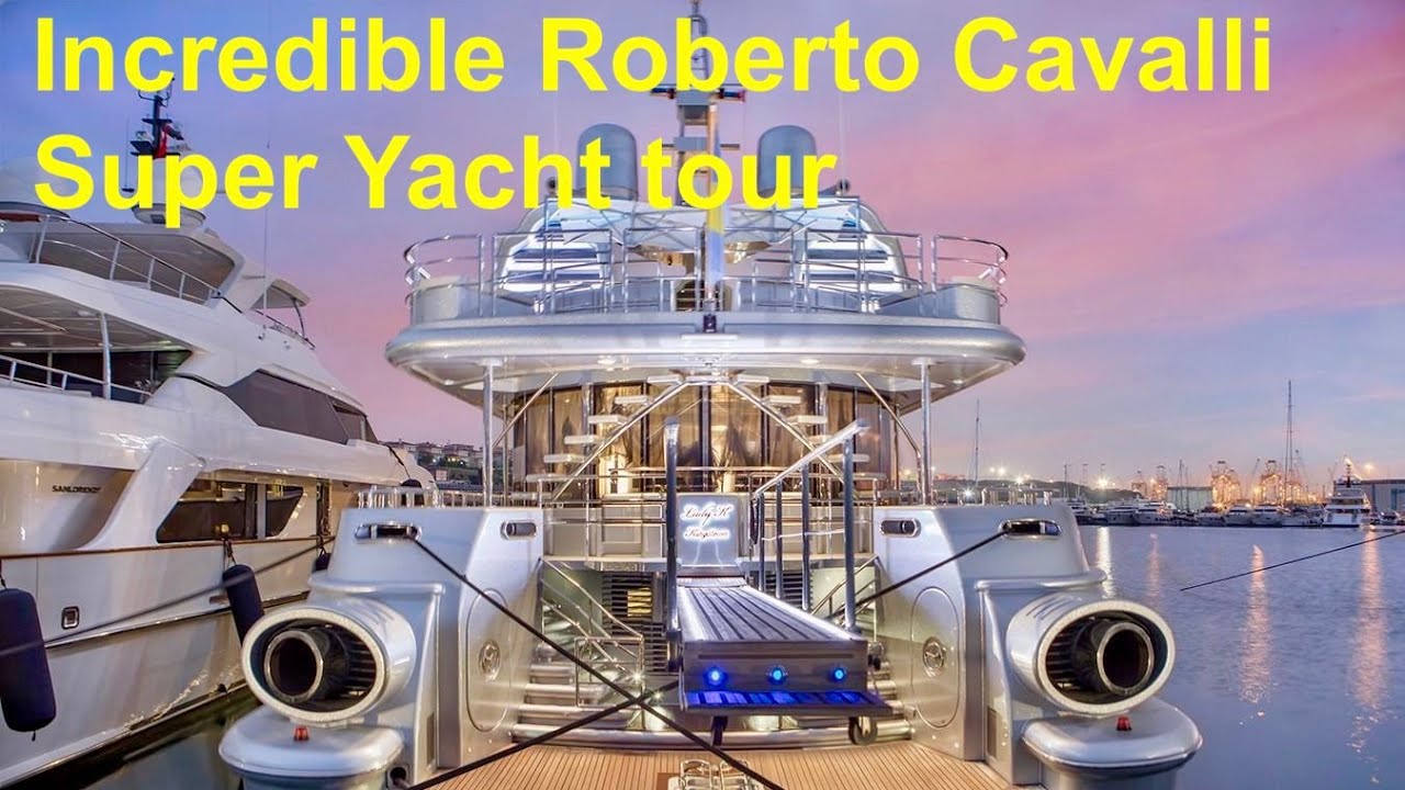 Incredible $10.8 Million Roberto Cavalli Super Yacht tour : 164ft Oceanfast 'Thunder'