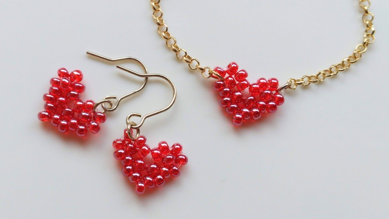 【図でわかりやすく♪】ビーズで作るハートのパーツ How to make a beaded heart. YouTube