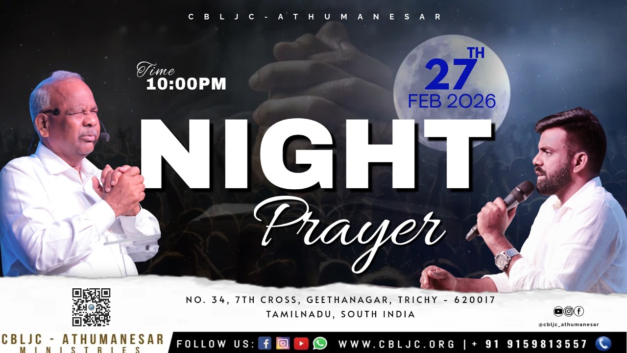 🔴🅻🅸🆅🅴 | NIGHT PRAYER | 27/02/2026 | Sr. Pas T. ANTONY | Pas A.J.I.SAM