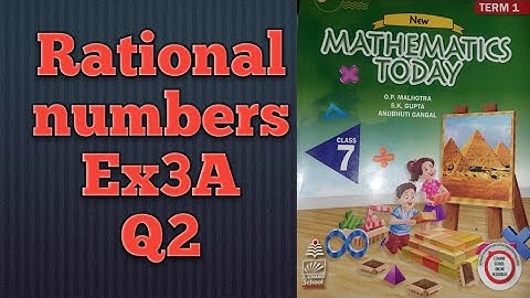 Q2 Ex3A Class 7 Mathematics Today | Chapter 3 Rational Numbers | ICSE Math Class 7