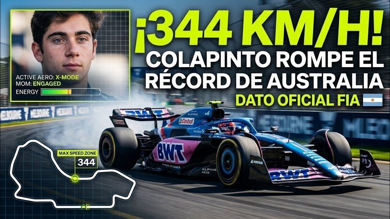 ¡344 KM/H! La Telemetría que demuestra que Colapinto fue un misil en Australia