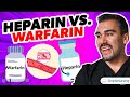 Pharmacology - Heparin vs. Warfarin Cartoon Animation & Memory Tricks  nursing RN PN NCLEX