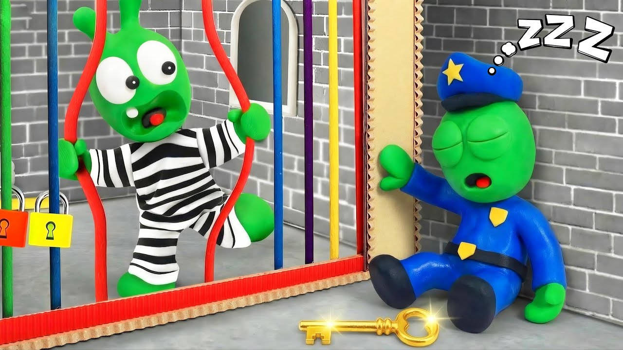 Pea Pea Escapa De La Prisión De Cartón 🔐🌈 | Desafío De Llaves Arcoíris Para Niños