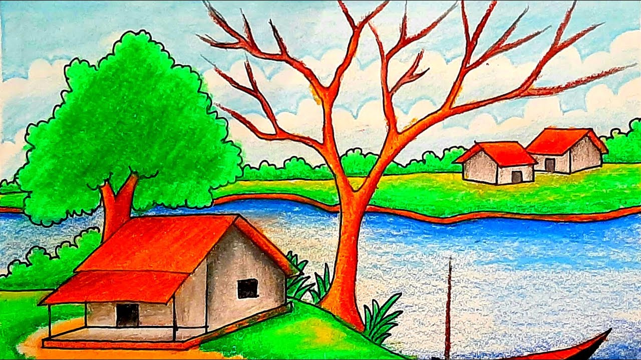 Featured image of post Draw Village Scenery Beautiful - Color drawing book have tutorials for beginners to make drawing easier.