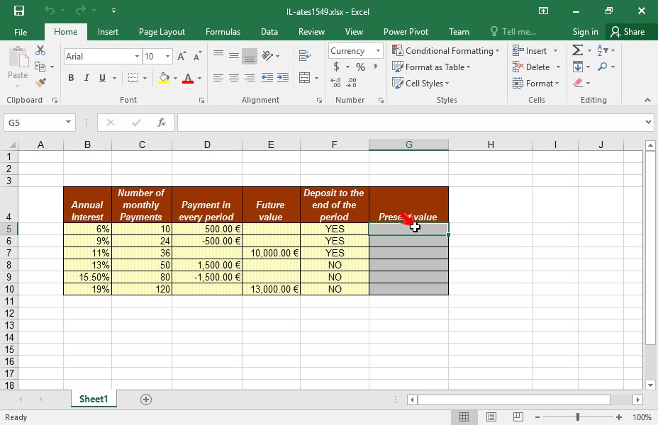 Use the PV function to calculate the present value of an investment ...