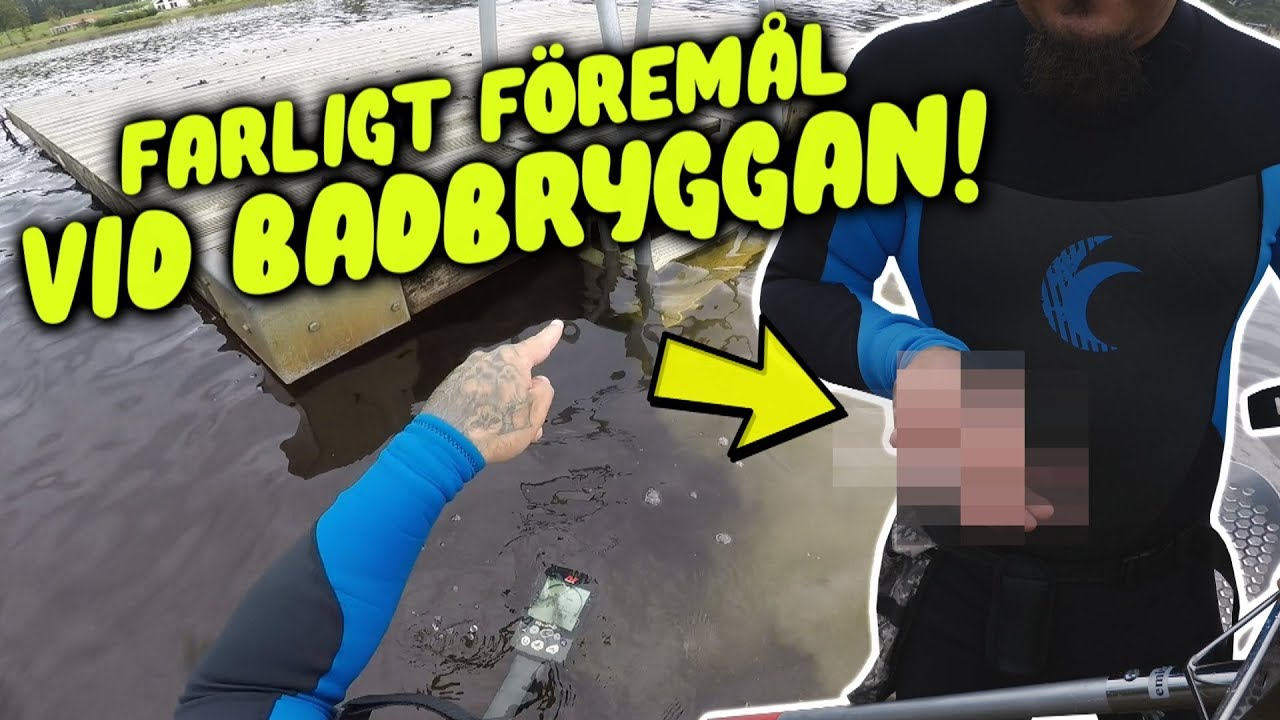 Hittar Farligt Föremål Vid Badplats - Skattjakt Med Metalldetektor