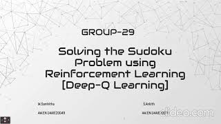 Solving the Sudoku Problem Using Reinforcement Learning [Deep-Q Learning]