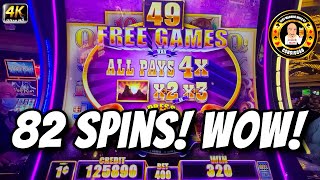 82 SPINS - MAX BET - Buffalo Diamond Slot Machine