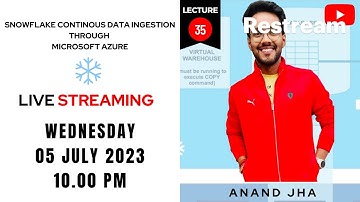 LECTURE 35 | CONTINOUS DATA INGESTION | MICROSOFT AZURE | SNOWFLAKE | SQL | LIVE | DATA ANALYTICS |
