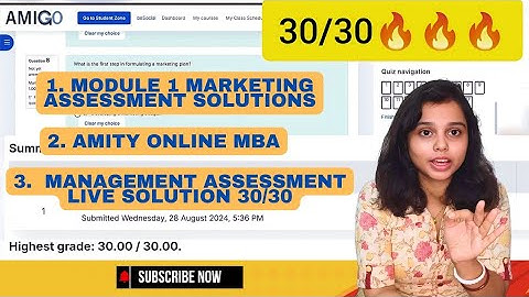 Module-1 |Answer Key🔥🔥| Marketing Management Score 30/30 |#amityonlinemba 🔥2024