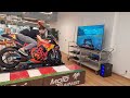 Riding a real motogp bike playing motogp game on moto trainer the best motorcycle simulator