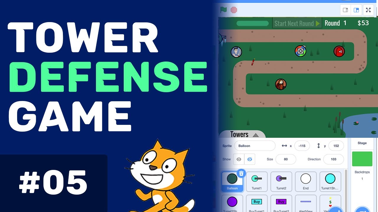 Scratch 3.0 Tutorial: How to Make a Tower Defense Game (Part 5