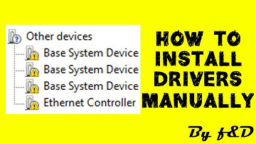 How to manually install missing drivers or update present drivers