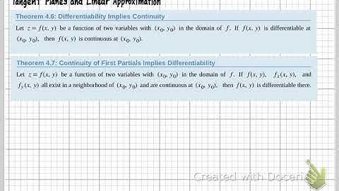 MTH261-Sec. 4.4 Tangent Planes and Linear Approximations (Part 1)