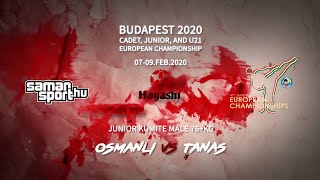 Karate WKF 2020 Budapest - Osmanli Osman vs Tanas Florentin - Junior Kumite Male 76+kg Final
