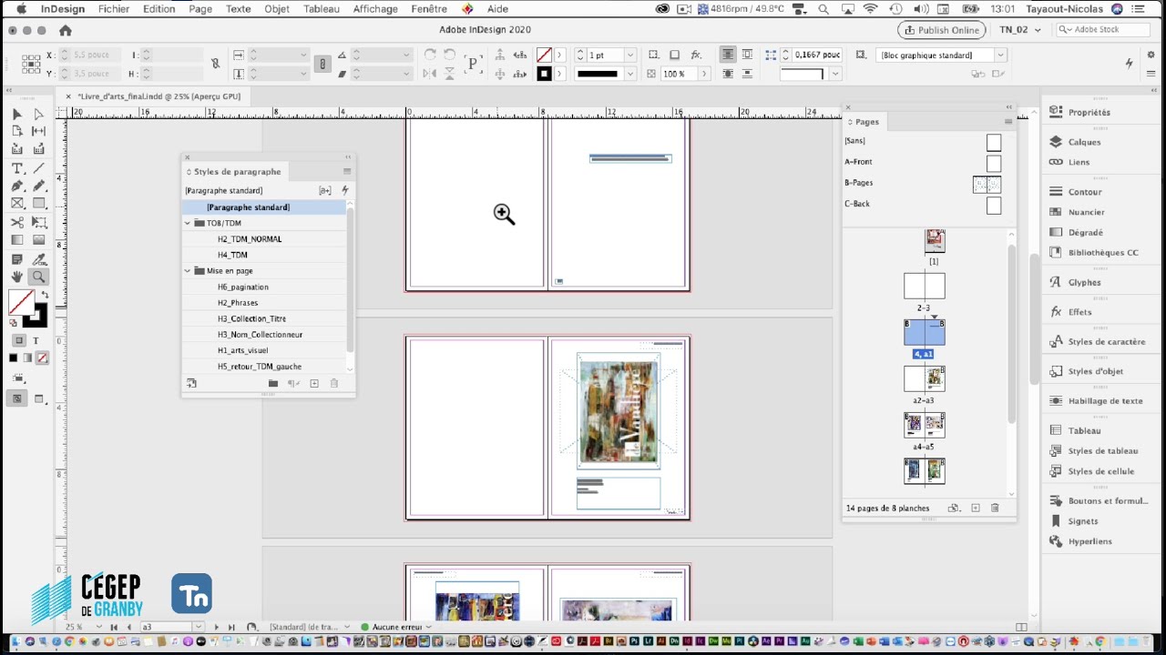 Adobe InDesign : Feuilles de styles, table des matières et pagination
