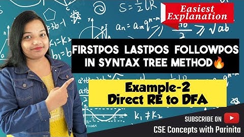 RE to DFA using Syntax Tree Method EXAMPLE 2 | Firstpos Followpos RE to DFA direct method compiler