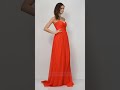 Celebrity Inspired Strapless Red Chiffon Prom Dress Bridesmaid Gown