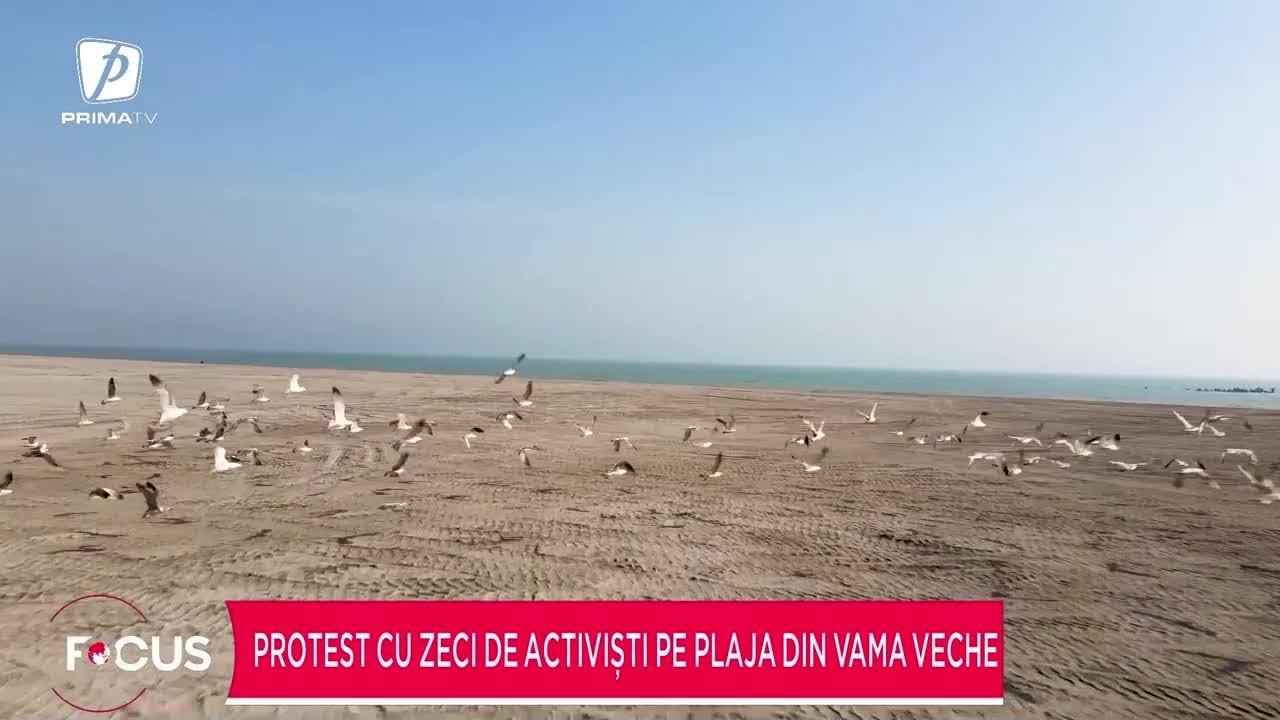 Protest cu zeci de activiști pe plaja din Vama Veche