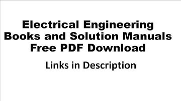 Electrical Engineering Books and Solution Manuals Free PDF Download  - Links in Description