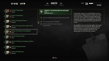 QUESTS: Contract: The Griffin from the Highlands (Witcher 3 In-Game Lore Read Aloud)