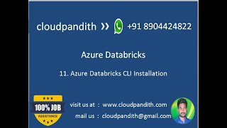 11. Quick Installation of Azure Databricks CLI || Create Azure Databricks Cluster using CLI