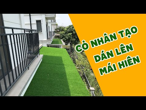 Video Dán thảm cỏ nhân tạo lên mái hiên nhà chống nóng | Cỏ... - youtube