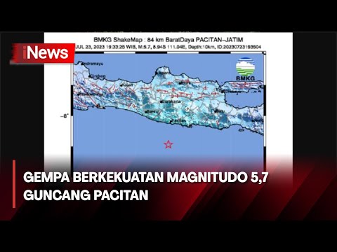 Gempa Magnitudo 5,7 Guncang Pacitan, Getaran Terasa hingga Ponorogo
