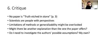 Steps for Reading a Scientific Article
