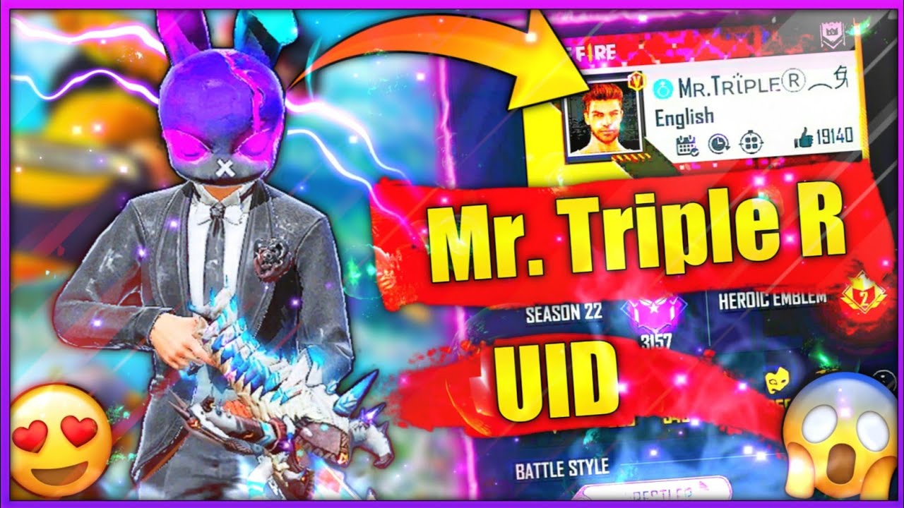 mr. triple r uid code | Mr. Triple R ID | mr triple r uid IN |FREE FIRE ...