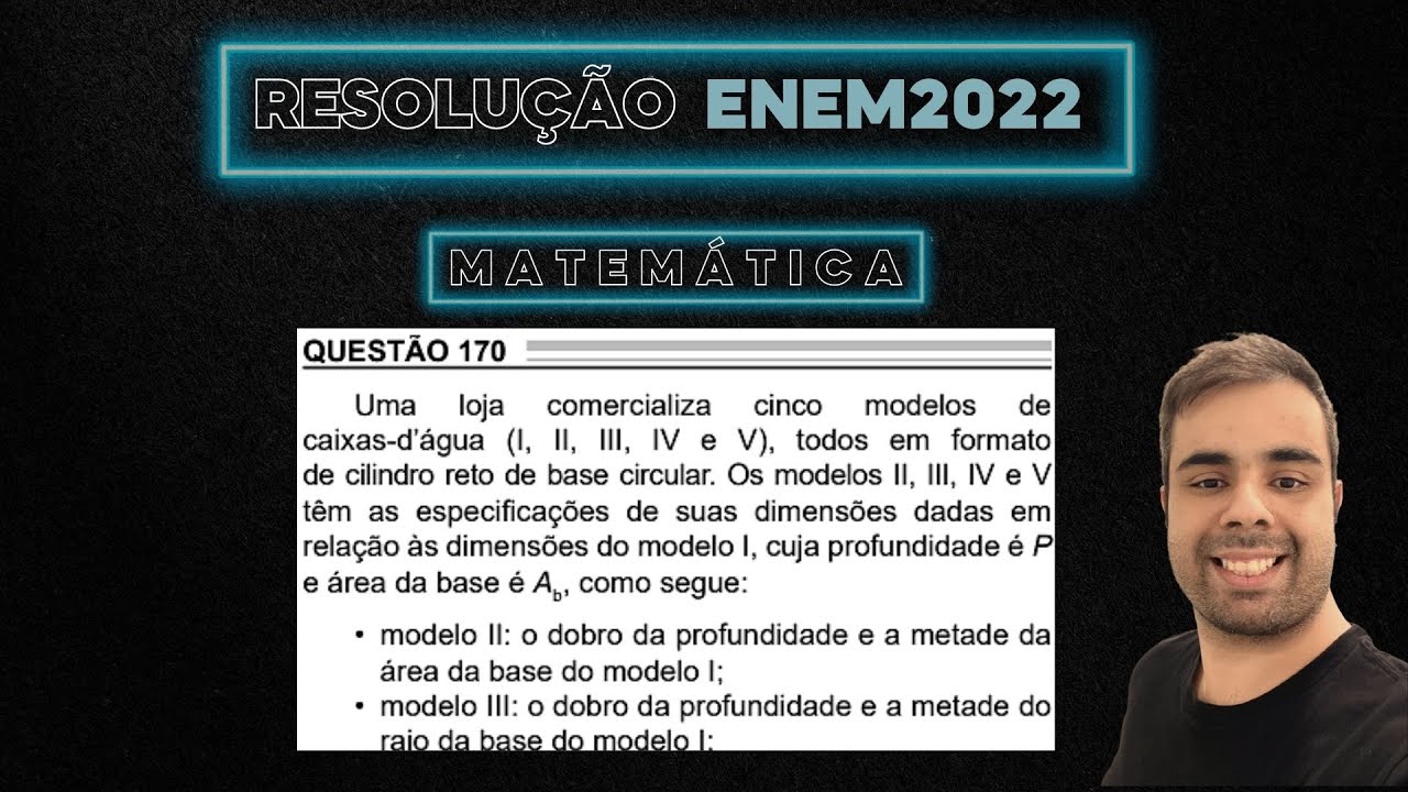 ENEM 2022 Uma loja comercializa cinco modelos de caixa d’água (I, II, III, IV e V), todos em formato