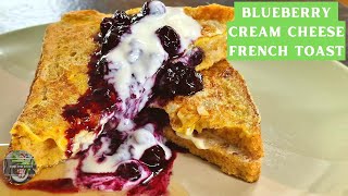 Blueberry and Cream Cheese French Toast under 500 calories #healthyeating Blueberry and Cream Cheese French Toast under 500 calories #healthyeating