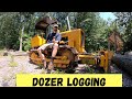 John Deere 350B Pulling big logs