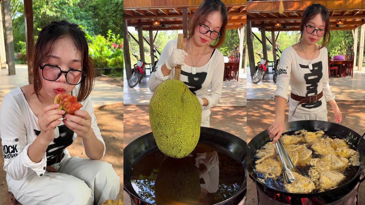 Amazing cooking deep fried jack fruit recipe