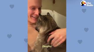 Clingy Cat Has To Be With Dad 24 7