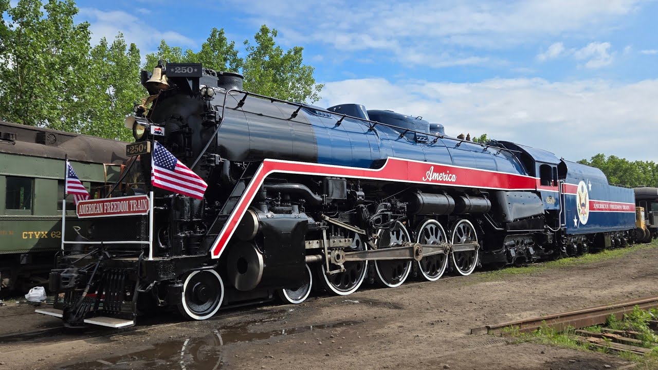 The American Freedom Train #250 Under Steam - YouTube