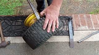 How to remove and install new 15x6.006 tires on riding lawn mower. #smallenginerepair