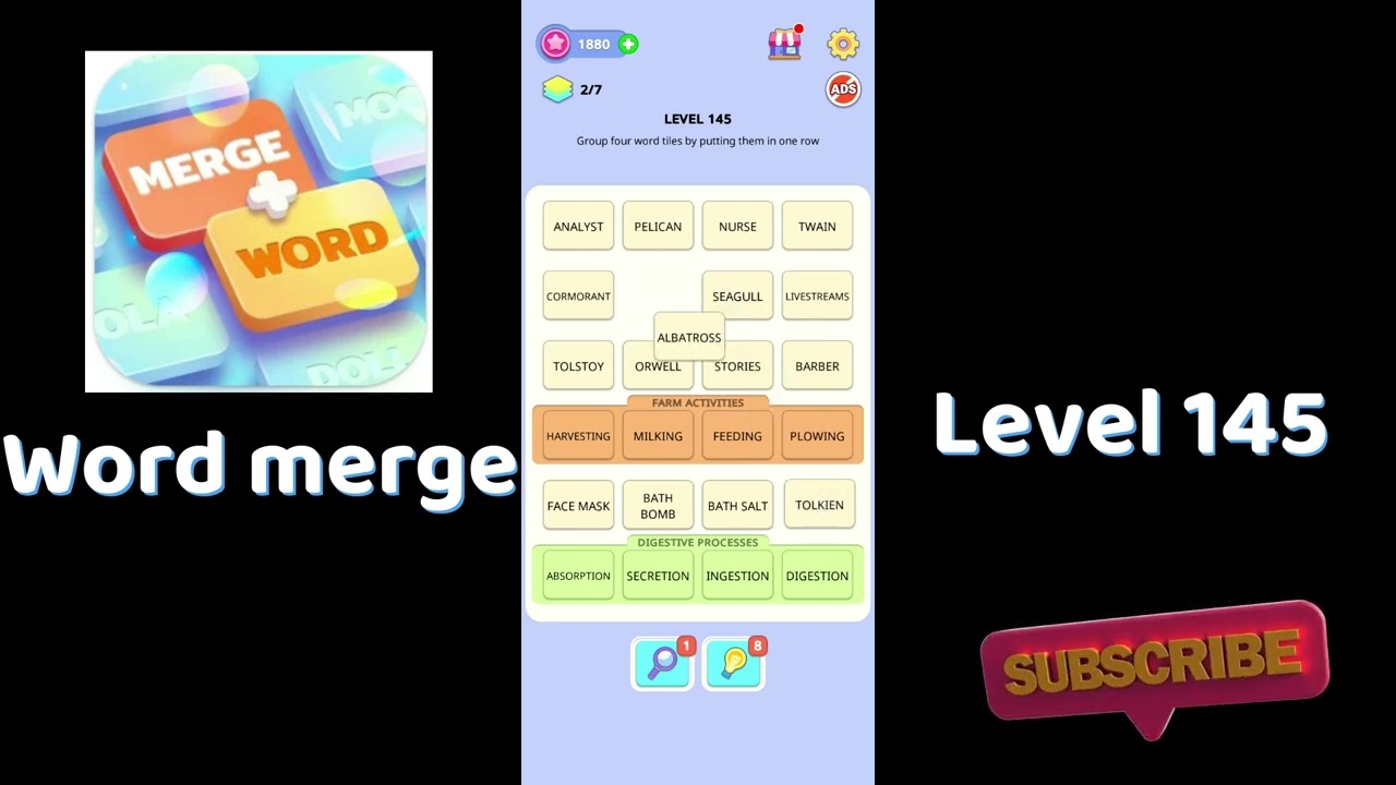 🧠 Word Merge Level 145 Answers | Step-by-Step Guide 🔠 | Go Answer