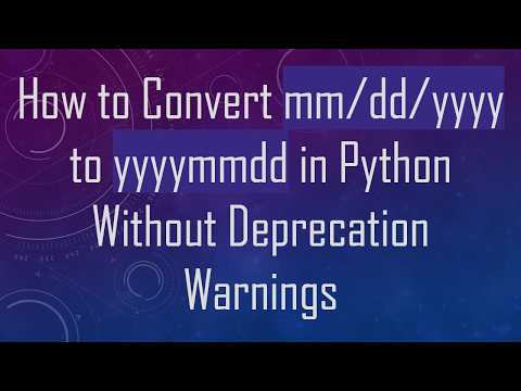 How to Convert mm/dd/yyyy to yyyymmdd in Python Without Deprecation Warnings