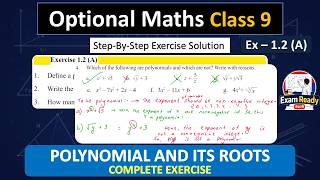 Concept of Polynomial || Optional Maths Class 9 Algebra || Exercise 1.2 (A) Complete Step Solution