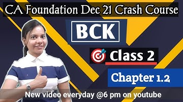 Chapter 1.2 - CLASS 2 of Crash Course - Introduction to BCK MCQs - CA Foundation - Shrishty Agarwal