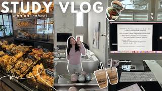 MED SCHOOL STUDY VLOG 🧠 | staying productive, new cafes, one week until exam