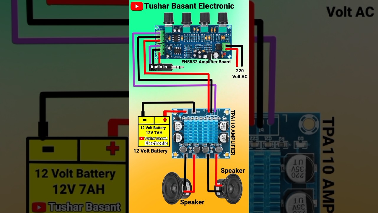 NE5532 & TPA110  Audio Amplifier Connection 