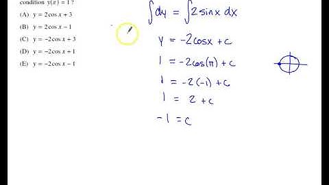 2012 AP Calculus AB Multiple Choice #25 - Separable Differential Equation