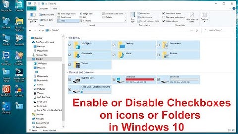 How To Enable/Disable Check boxes/marks To Select icons and Folders in windows 10